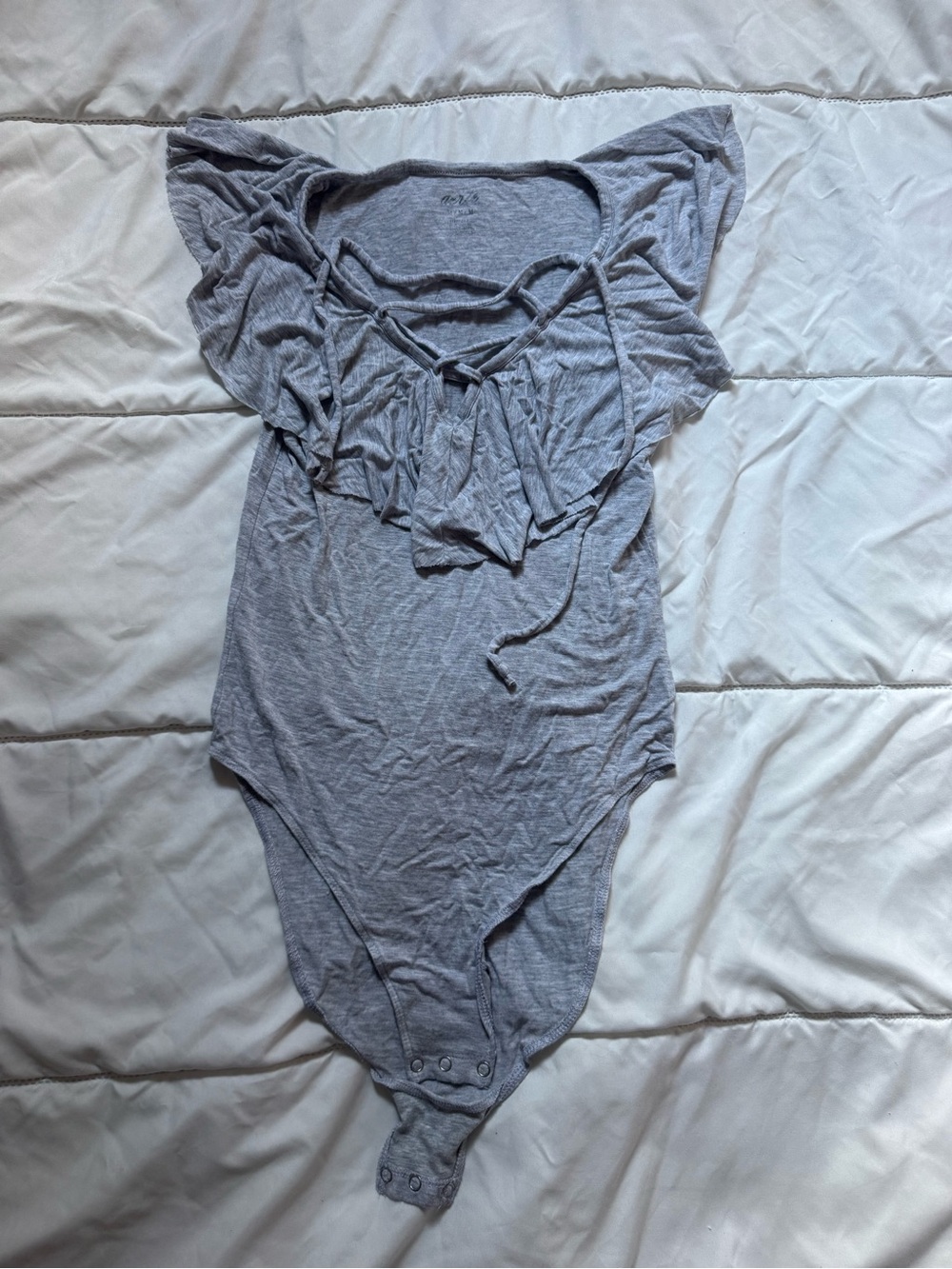 Grey Bodysuit with Ruffle Detail 🩶🩶